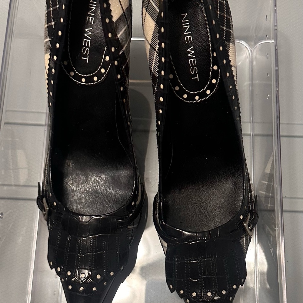 Nine West Black and White Heels